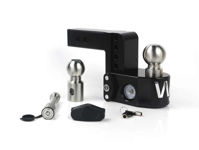 Weigh Safe 4in Drop Hitch w/Built-in Scale & 2in Shank (8K/12.5K GTWR) w/WS05 - Black Cerakote - WS4-2-KA-CER-BLA