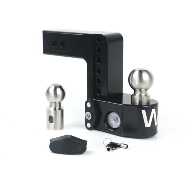 Weigh Safe 8in Drop Hitch w/ Built-in Scale & 2in Shank (8K/18.5K GTWR) w/WS05 - Black Cerakote - WS8-2-CER-BLA