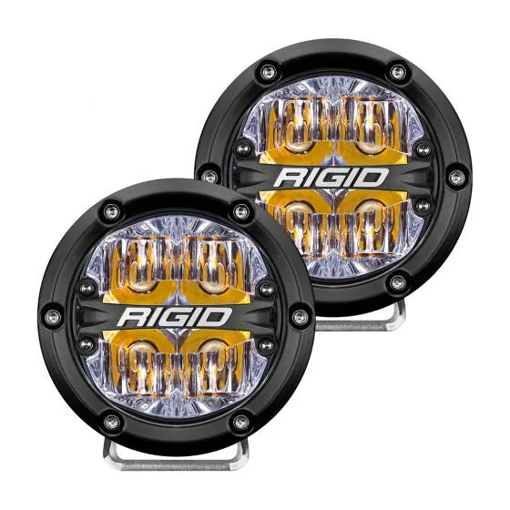 Rigid 360-Series 4" LED OE Off-Road Fog Light Drive Beam Amber Backlight | Pair