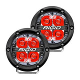 Rigid 360-Series 4" LED OE Off-Road Fog Light Spot Beam Red Backlight | Pair