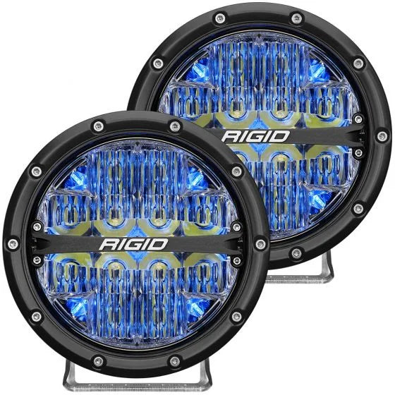 Rigid 360-Series 6" LED OE Off-Road Fog Light Drive Beam Blue Backlight | Pair