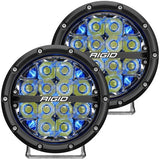 Rigid 360-Series 6" LED OE Off-Road Fog Light Spot Beam Blu Backlight | Pair
