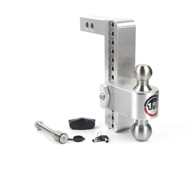 Weigh Safe 180 Hitch 10in Drop Hitch & 2in Shank (10K/12.5K GTWR) w/WS05 - Aluminum - LTB10-2-KA