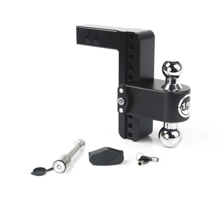 Weigh Safe 180 Hitch 8in Drop Hitch & 2in Shank (10K/12.5K GTWR) w/WS05 - Black Cerakote - CTB8-2-KA-CER-BLA