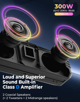 Kemimoto UTV Golf Cart Marine Boat Midnight 40 16'' RGB Bluetooth Sound Bar