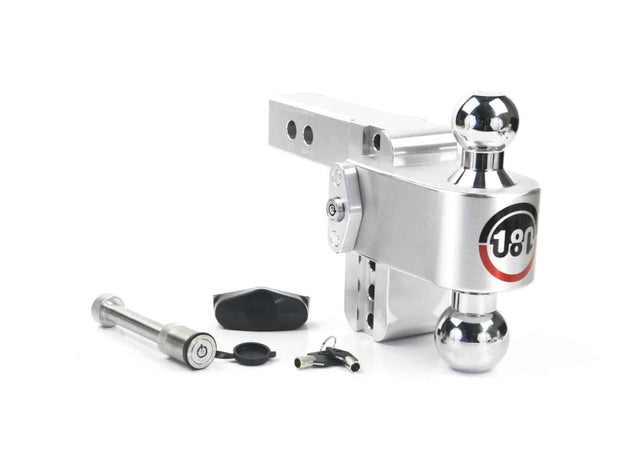 Weigh Safe 180 Hitch 4in Drop Hitch & 2in Shank (10K/12.5K GTWR) w/WS05 - Aluminum - CTB4-2-KA