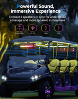 Kemimoto UTV Golf Cart Marine Boat Midnight 40 16'' RGB Bluetooth Sound Bar