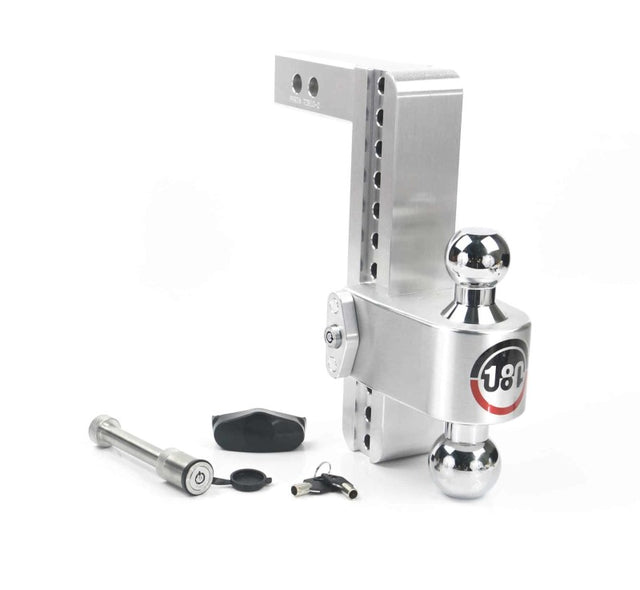 Weigh Safe 180 Hitch 10in Drop Hitch & 2in Shank (10K/12.5K GTWR) w/WS05 - Aluminum - CTB10-2-KA