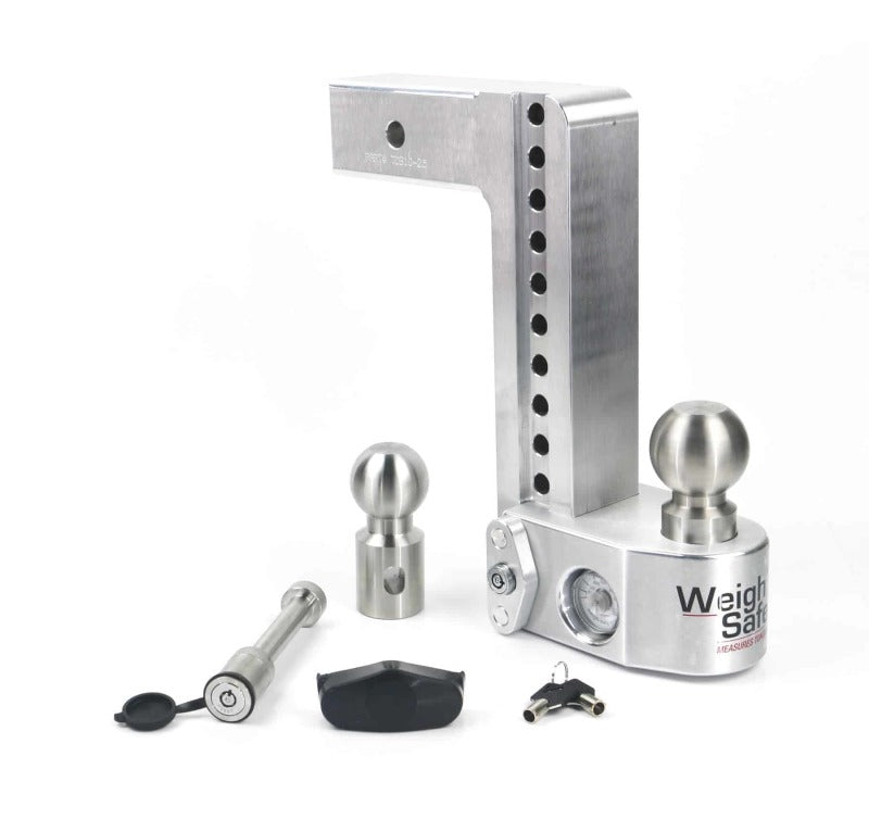 Weigh Safe 10in Drop Hitch w/Built-in Scale & 2.5in Shank (10K/18.5K GTWR) w/WS05 - Aluminum - WS10-2.5-KA