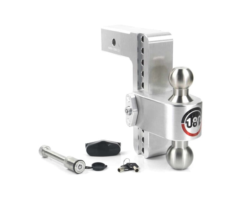 Weigh Safe 180 Hitch 8in Drop Hitch & 2.5in Shank (10K/18.5K GTWR) w/WS05 - Aluminum - LTB8-2.5-KA