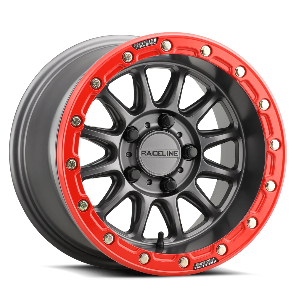 Raceline A14GR Alpha BeadLock Wheel – Gunmetal/Red