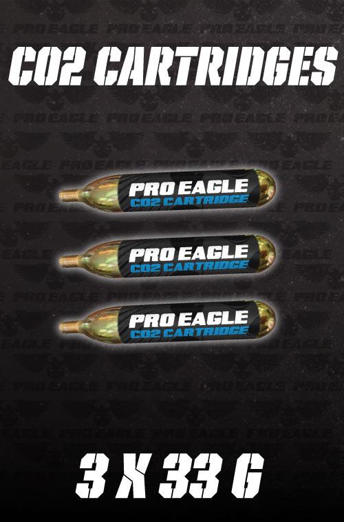 Pro Eagle Co2 Cartridges for Phoenix Co2 Air Jack - 33G (3 pack)