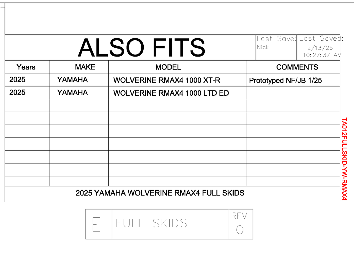 Trail Armor '25 Yamaha Wolverine RMAX4 1000 Limited Edition Full Skids