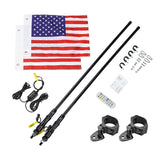 Kemimoto Polaris Ranger 4ft Black Limited LED Whip Light w/ RF Remote Control - 2Pcs