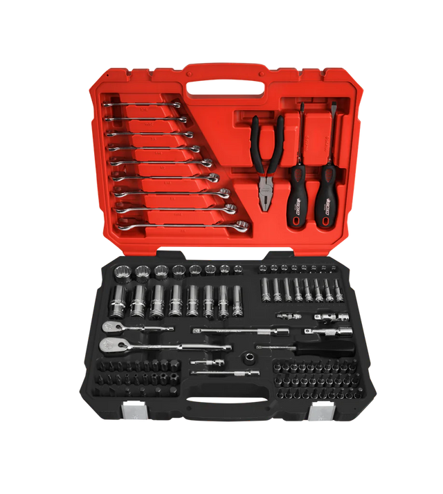 108-Piece 1/4" & 3/8" Drive SAE 6-Point Socket, Wrench & Screwdriver Tool Set