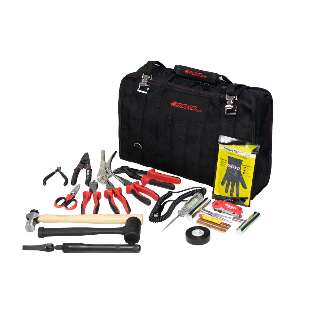 BoxoUSA Tool Bag With Tool Roll And Folding Mechanic Mat Combo