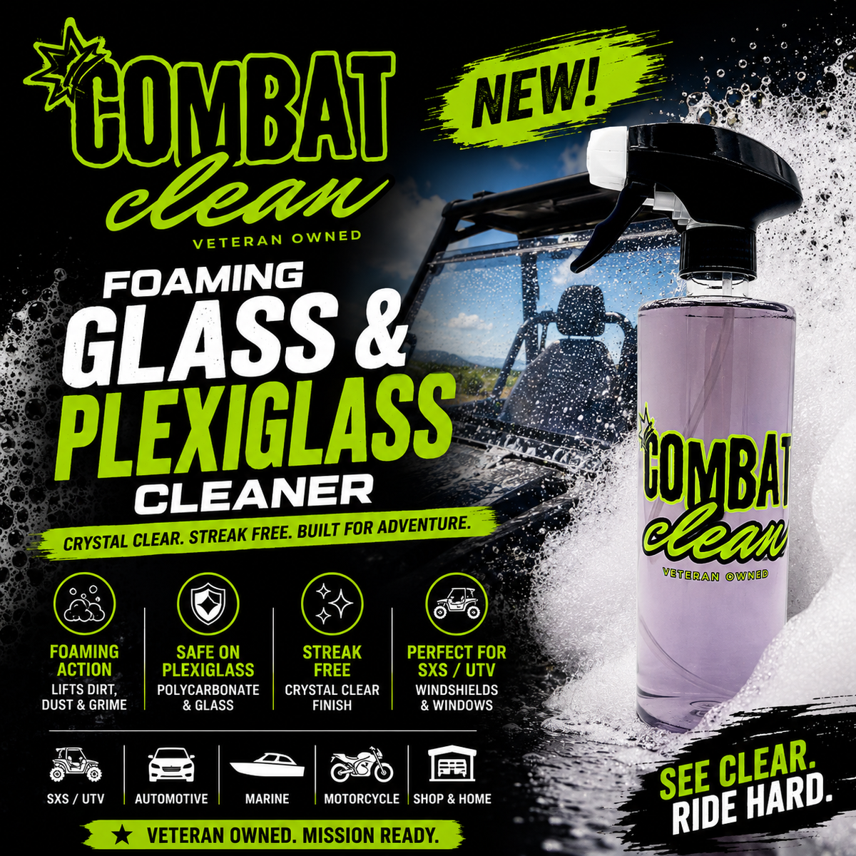 Combat Clean All Clean (Foaming Glass and Plexiglass Cleaner)