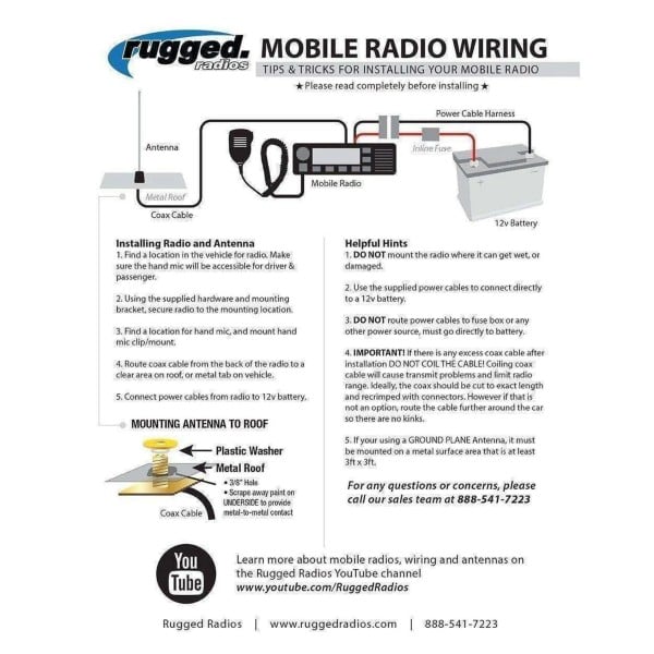 Rugged Radios Base Camp - Digital M1 Mobile Radio with Fiberglass Antenna Kit