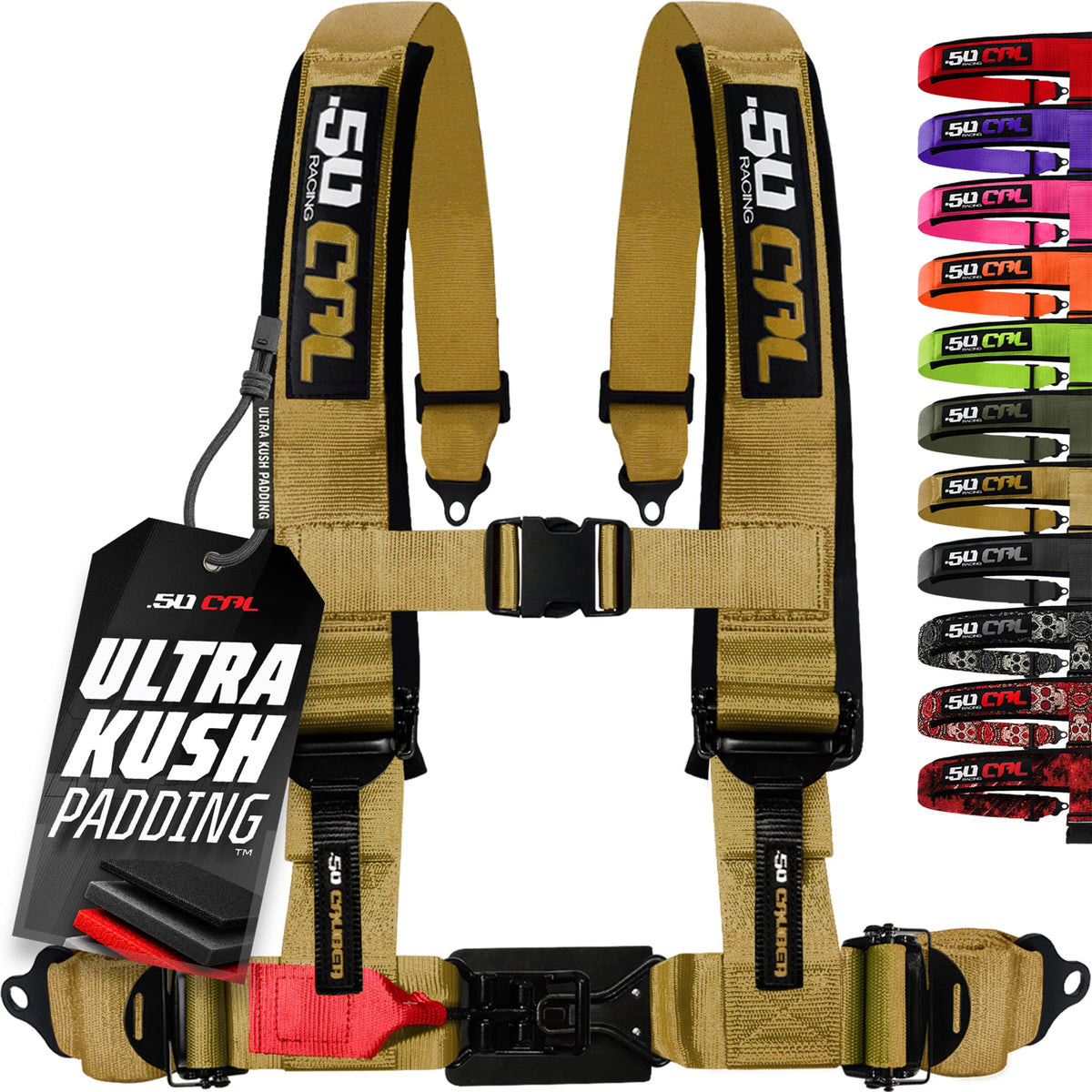 50 Cal 2" & 3" 4 point Harness - Elite Series Race Latch "EZ" Adjust Racing Harness