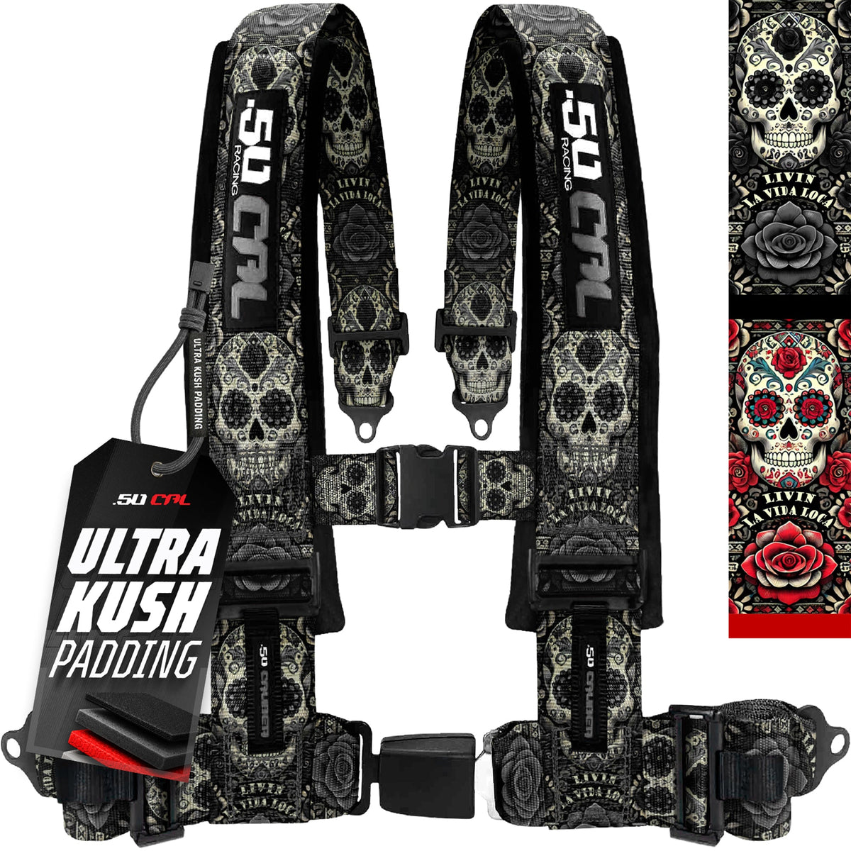 50 Cal Elite Series 2" & 3" 4 point Harness with push button release