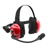 Rugged Radios H80 Track Talk Linkable Intercom Headsets - 2 Person (Red-Flex Boom)