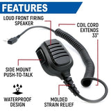 Rugged Radios Hand Speaker Mic Waterproof for Handheld Radios