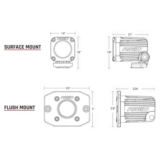 Rigid Ignite Flood Diffused Backup Kit Surface Mount