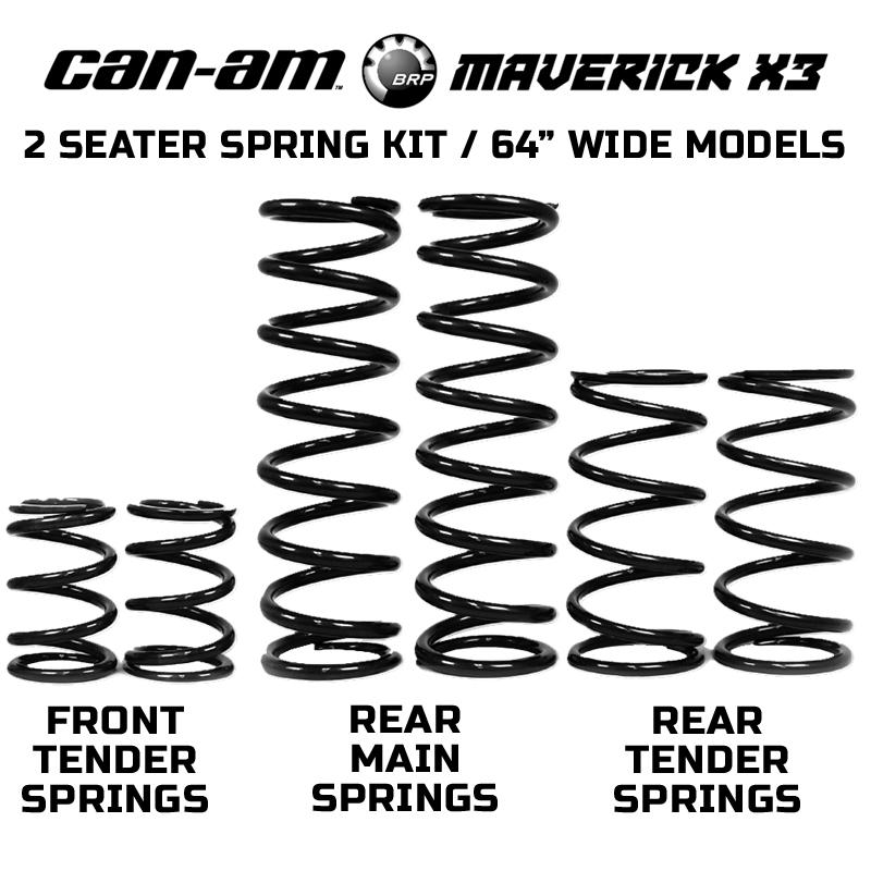Zbroz Racing Can-Am Maverick X3 64" Spring Kit for FOX 2.5 Podium RC2 Shocks (2017-2023)