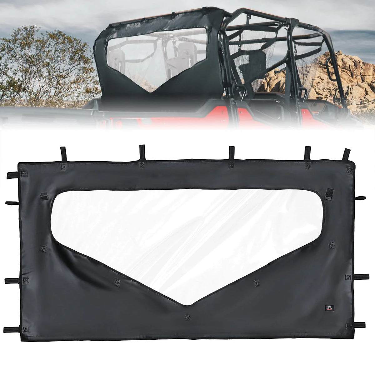 Kemimoto Honda Pioneer 1000-6 UTV Roll Up/ Down Soft Rear Window