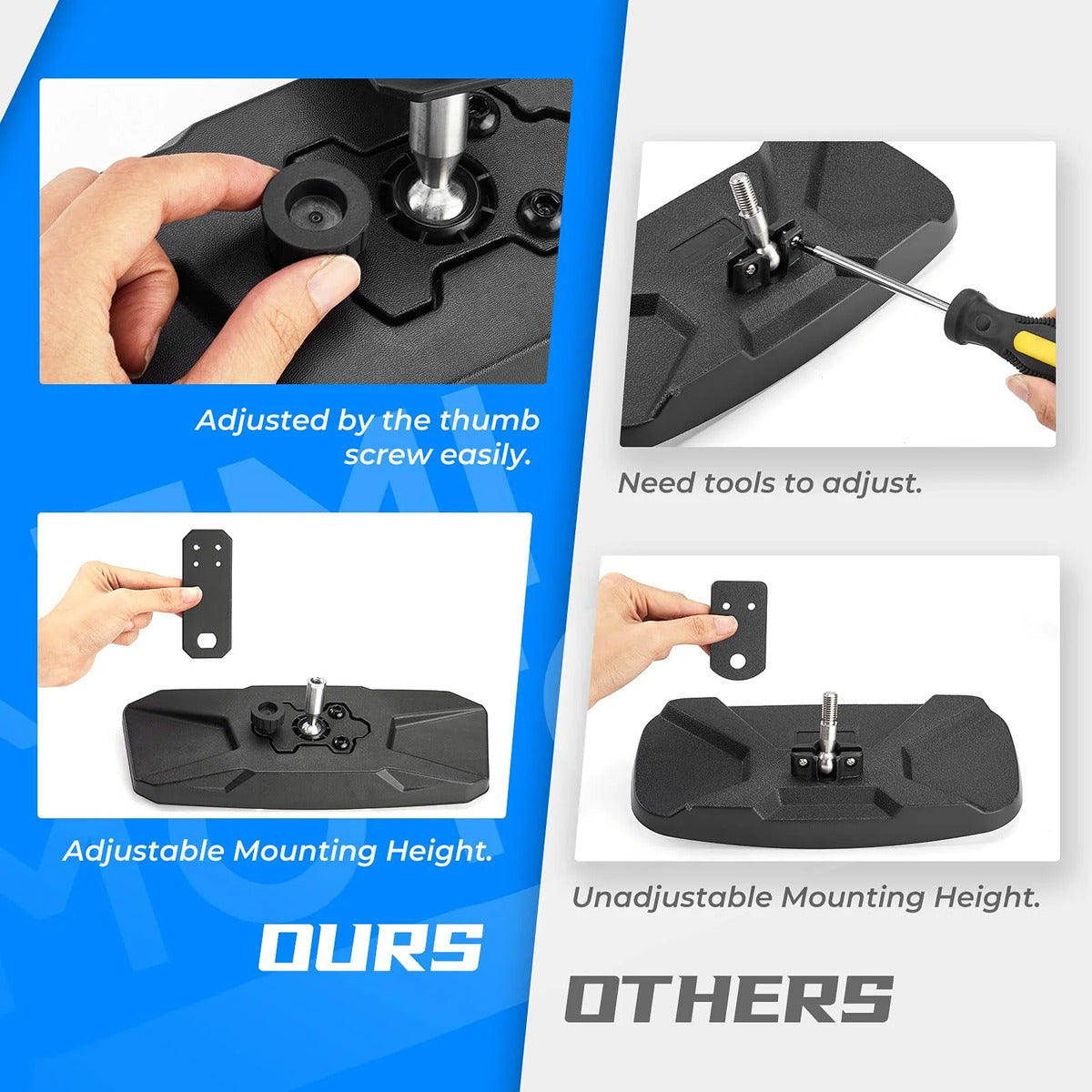 Kemimoto '17-'23 Polaris Ranger 500 Rear View Mirror