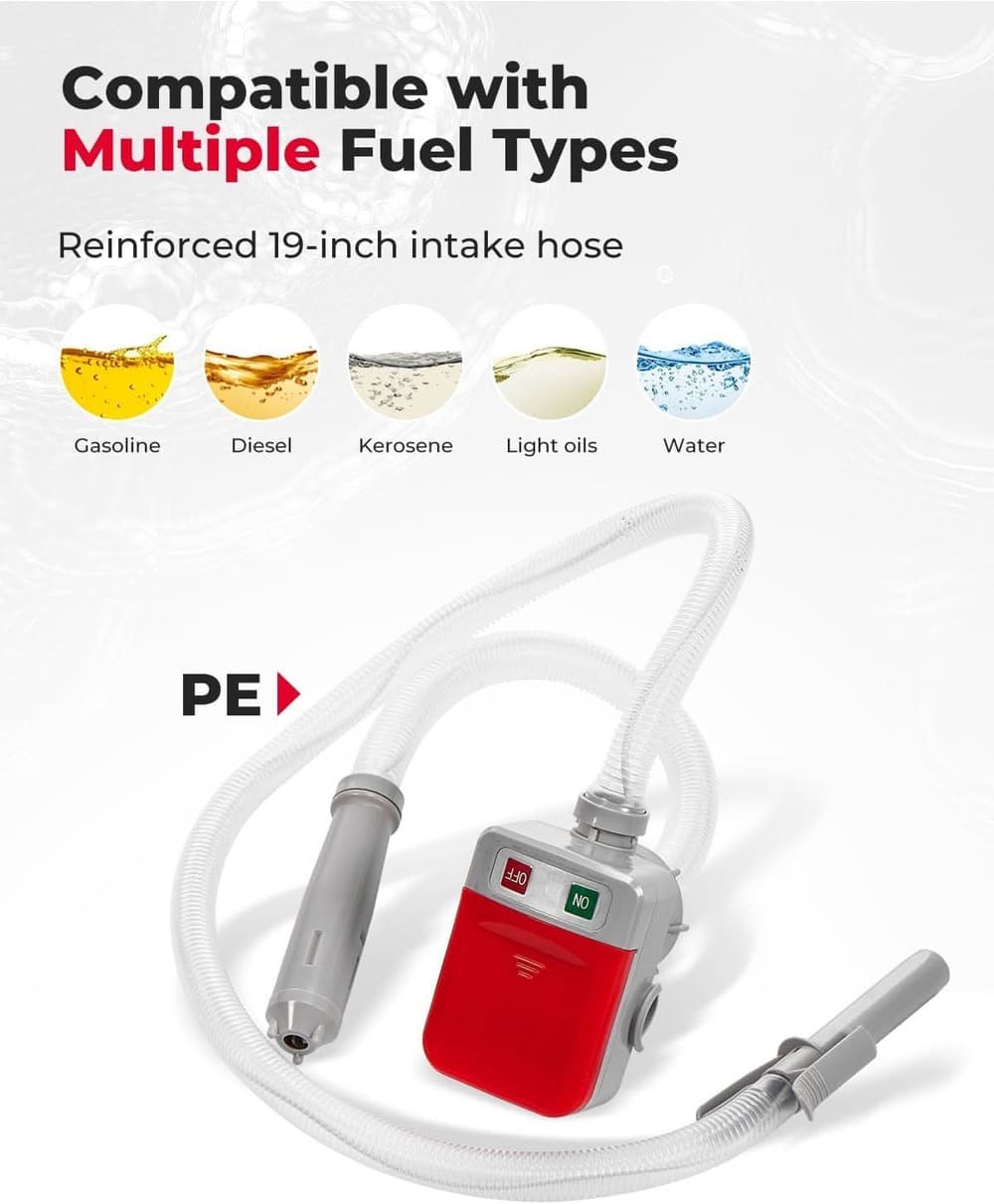 Kemimoto 35"-51" Fuel Transfer Pump w/ Automatic Long Hose Portable Transfer Pump