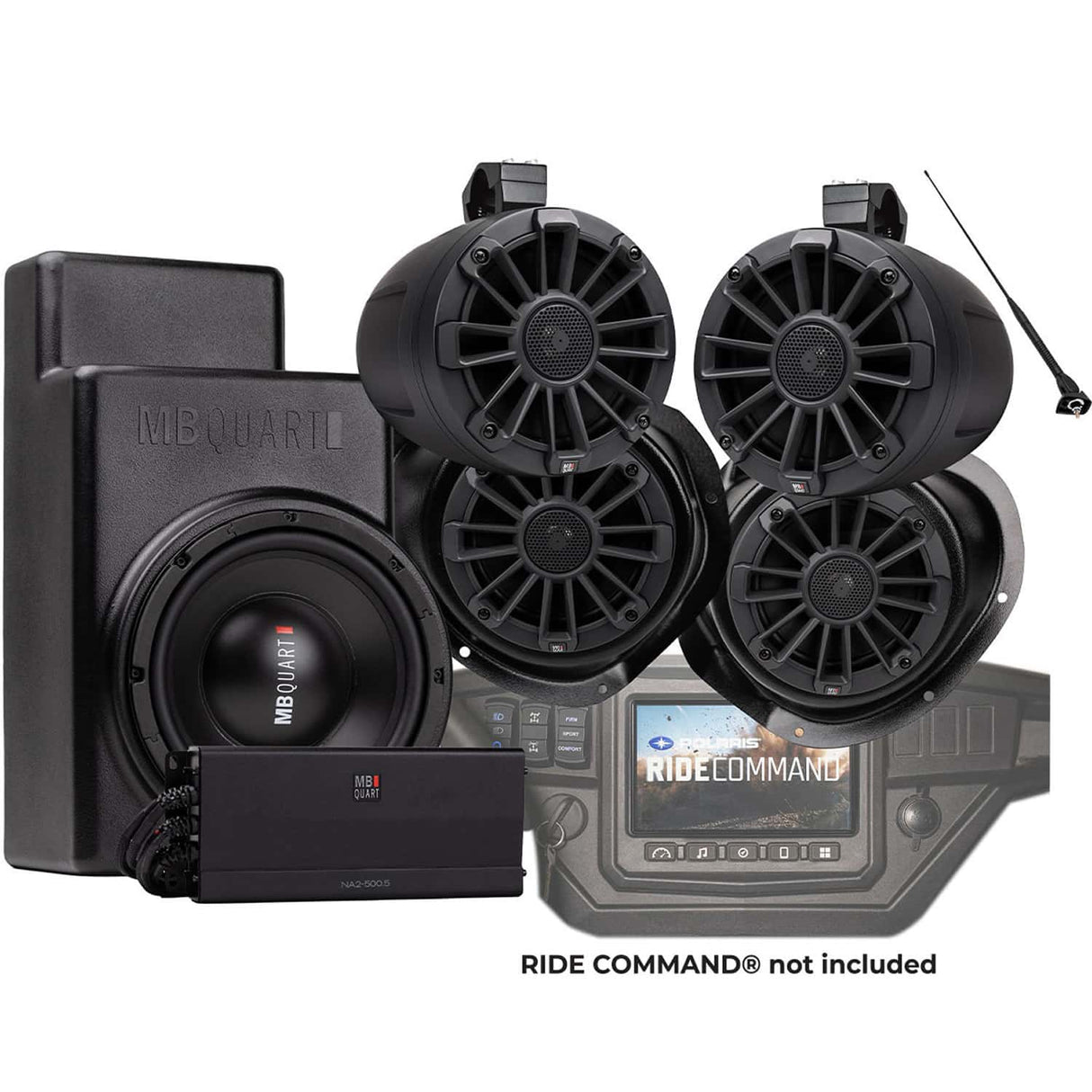 MB Quart MBQG-STG5-RC-1 500 Watt STAGE 5 Polaris GENERAL Tuned System designed for RIDE COMMAND