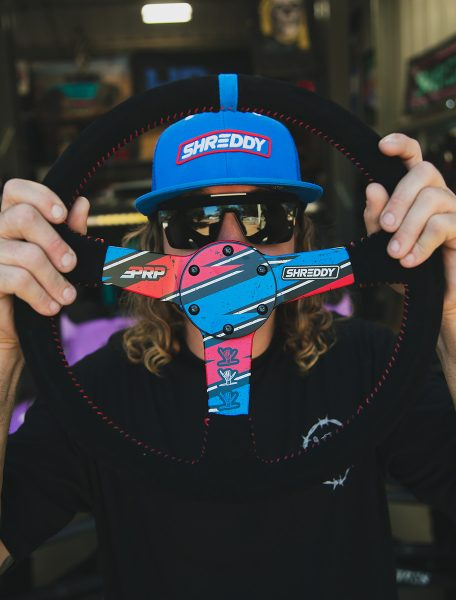 PRP X Shreddy Shred White & Blue Deep Dish Steering Wheel