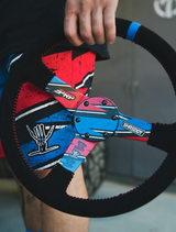 PRP X Shreddy Shred White & Blue Deep Dish Steering Wheel