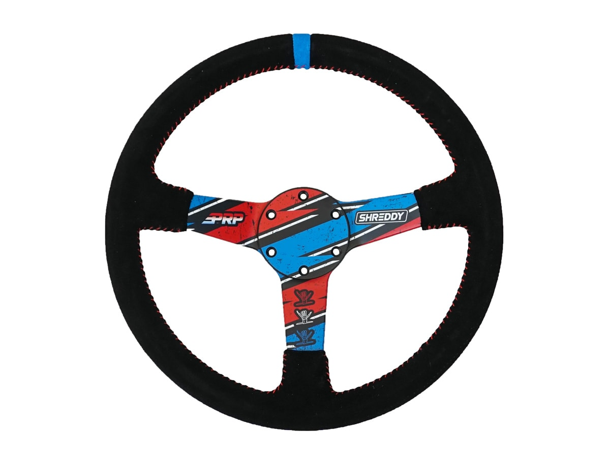 PRP X SHREDDY SHRED WHITE AND BLUE DEEP DISH STEERING WHEEL