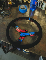 PRP X Shreddy Shred White & Blue Deep Dish Steering Wheel