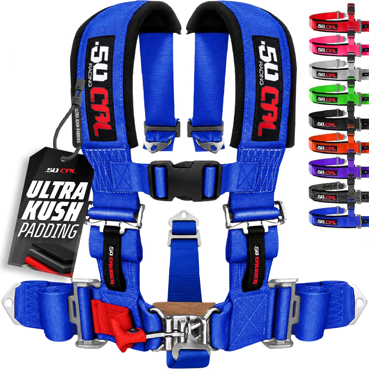 50 Cal 3" 5 Point Racing Harness – Pro Series Race Latch | 50 Caliber Racing