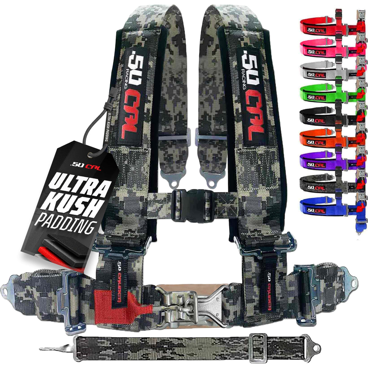 50 Cal 2" 5 Point Racing Harness – Pro Series Race Latch | 50 Caliber Racing