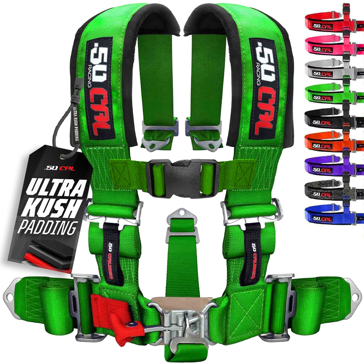 50 Cal 3" 5 Point Racing Harness – Pro Series Race Latch | 50 Caliber Racing