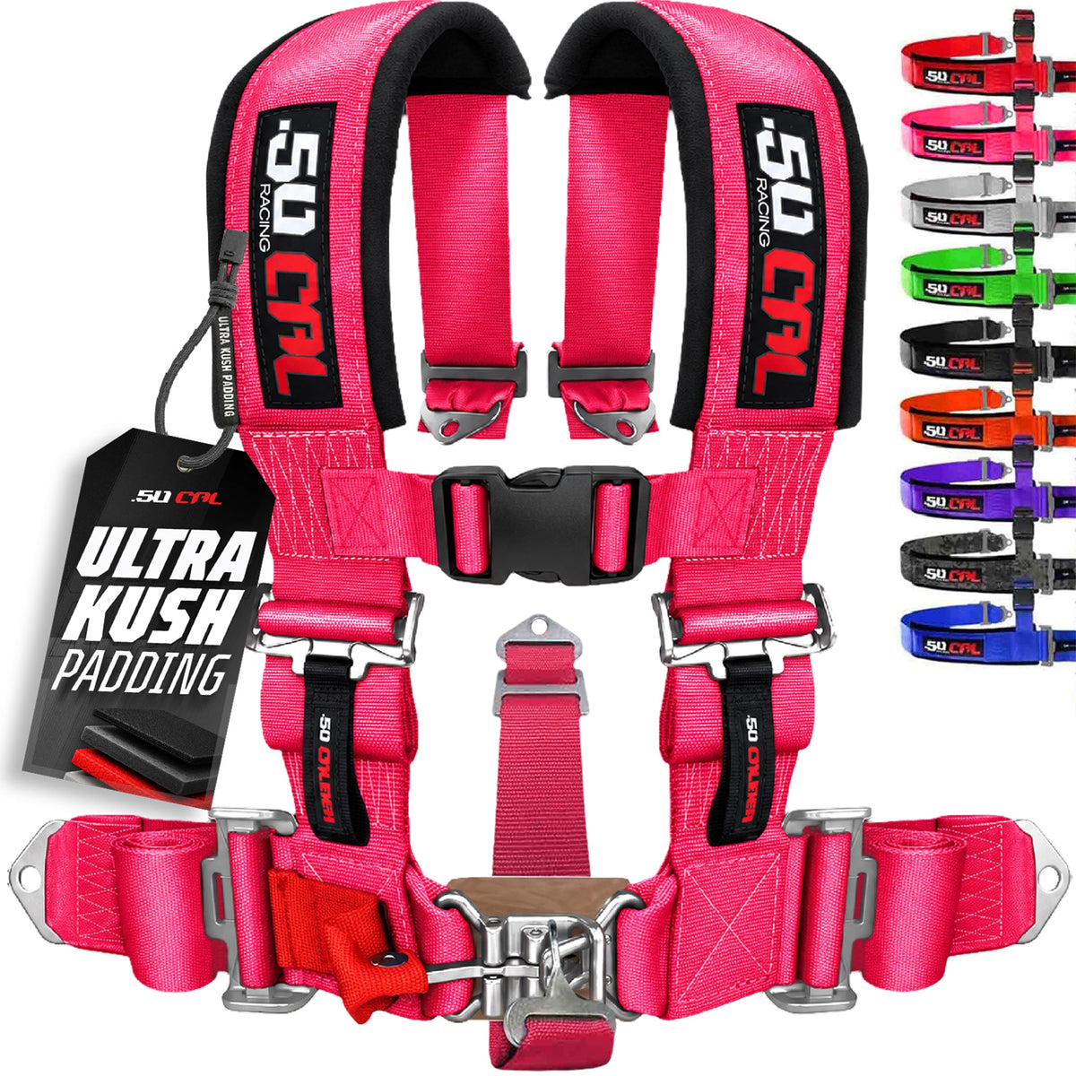 50 Cal 2" 5 Point Racing Harness – Pro Series Race Latch | 50 Caliber Racing