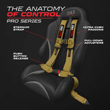 50 Cal Pro Series 4 point Harness with push button release 2" & 3" available