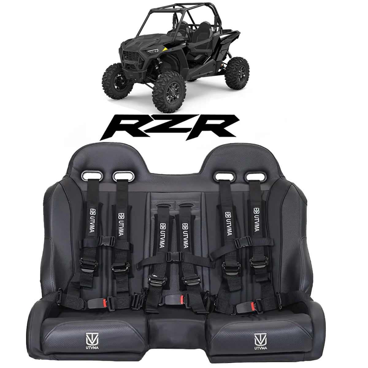 UTVMA Polaris RZR 1000 Elite Series Front/Rear Bench Seat (Over The Console)(2014 - 2023)