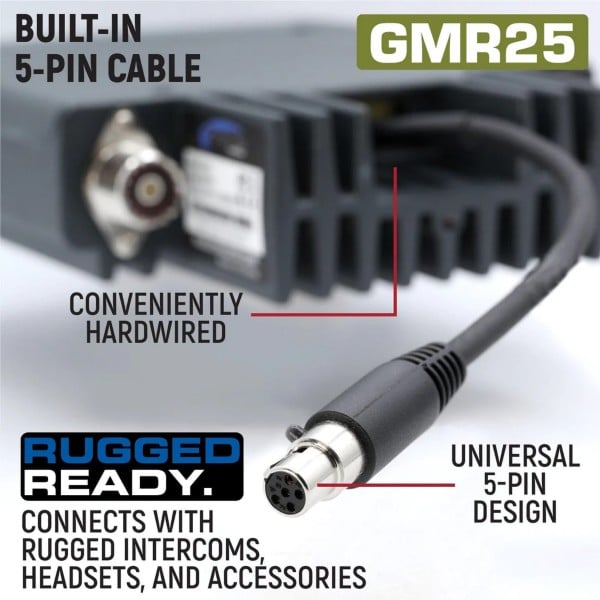 Rugged Radios Radio Kit Lite - GMR25 Waterproof GMRS Mobile Radio with Stealth Antenna