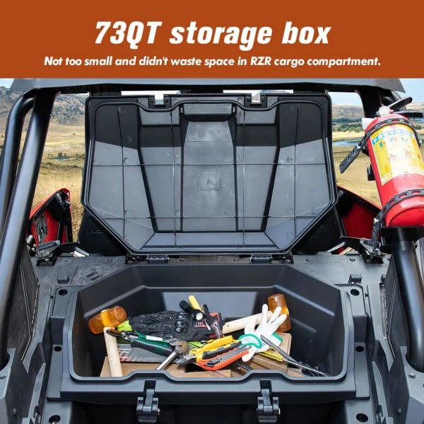 Kemimoto Polaris RZR Pro XP / 4 Cargo Box, 73 QT Rear Storage Bed Box
