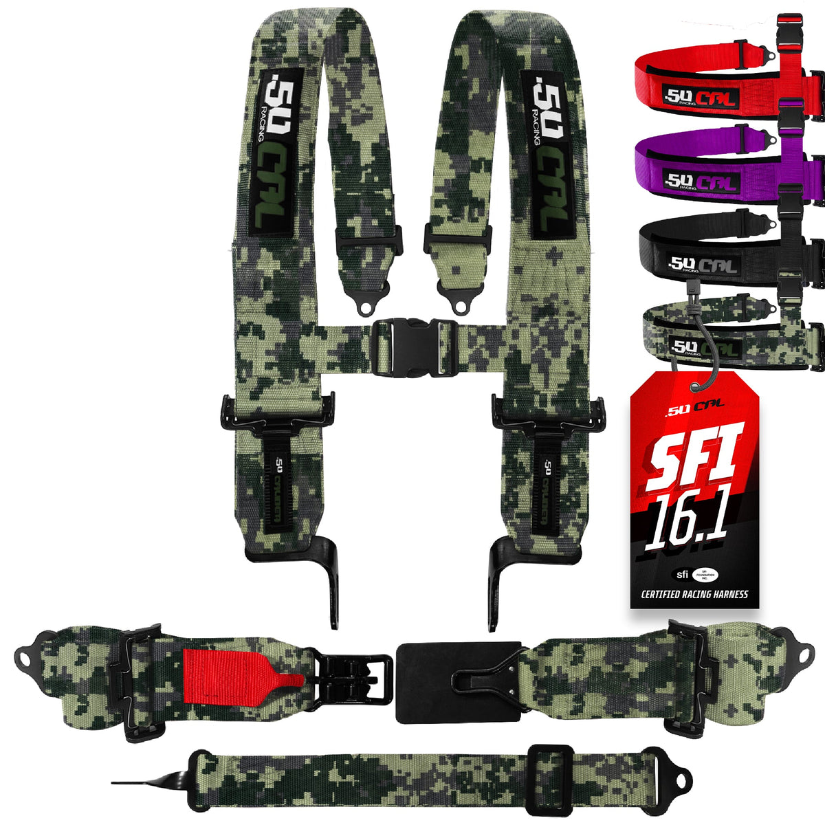 50 Cal SFI Approved 2" and  3" 5 point Harness, Racing Harness