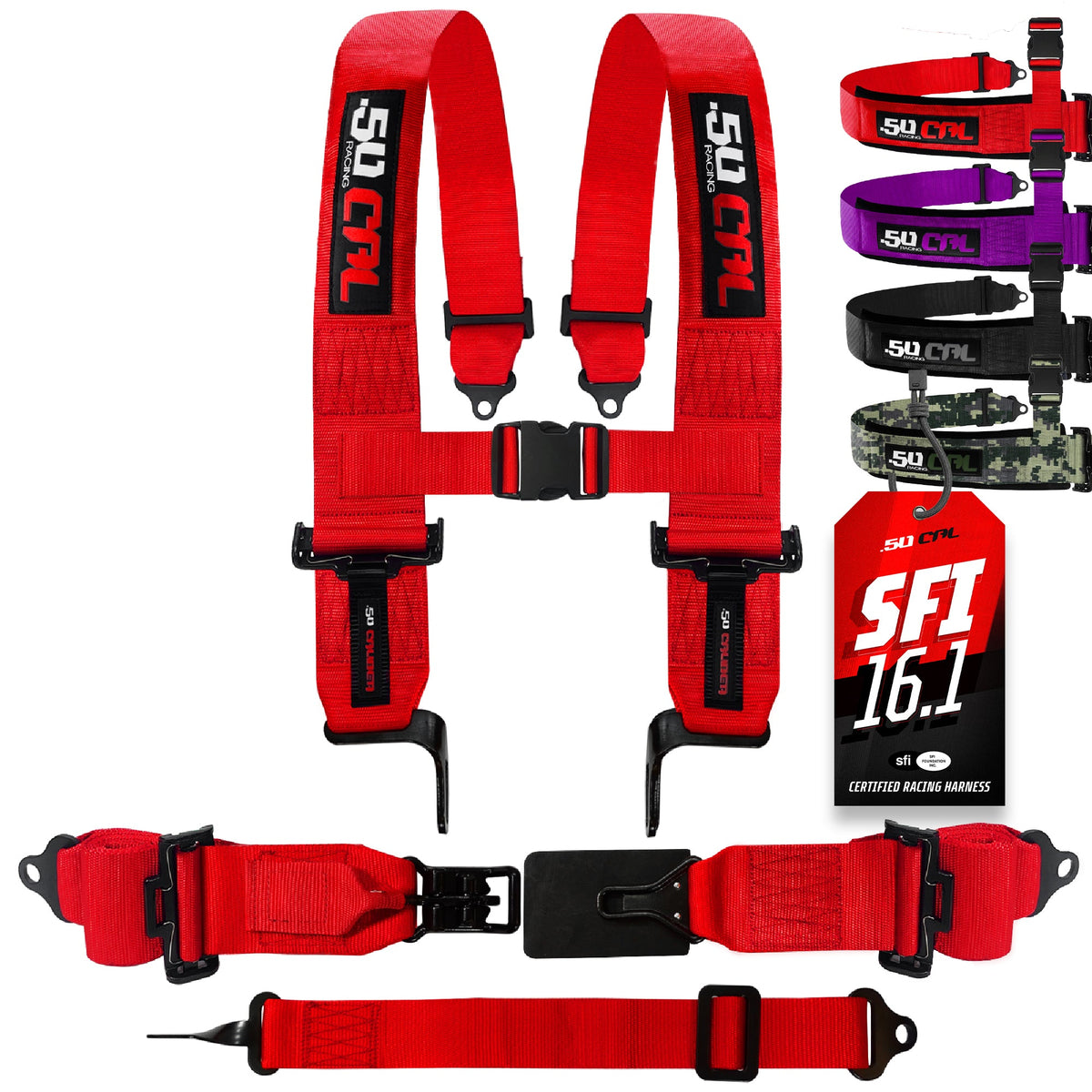 50 Cal SFI Approved 2" and  3" 5 point Harness, Racing Harness