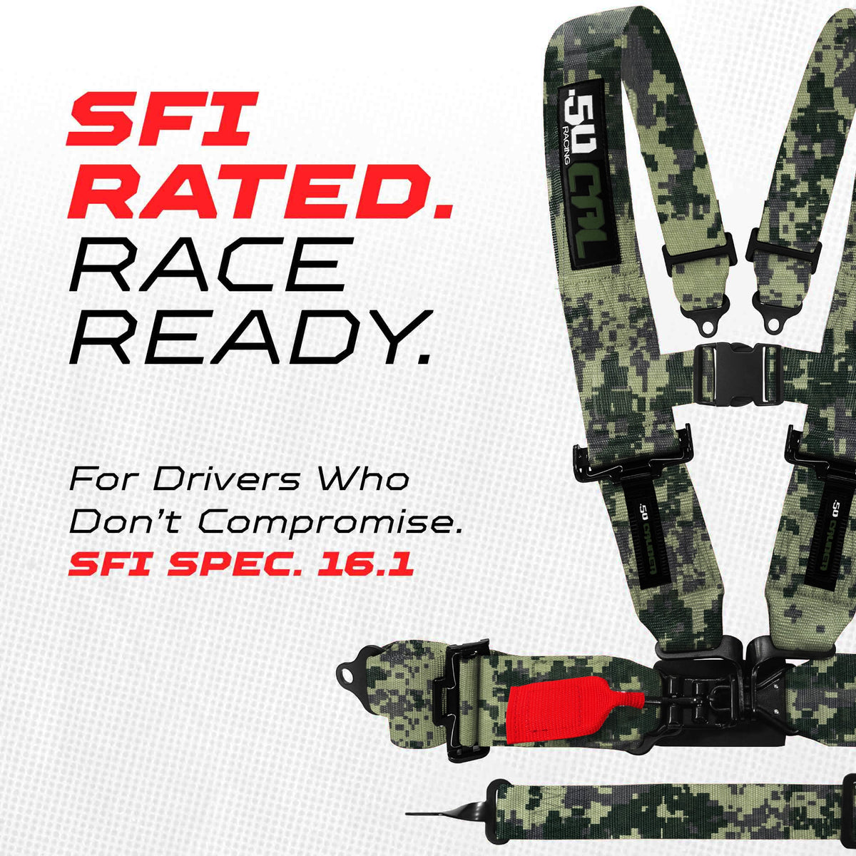 50 Cal SFI Approved 2" and  3" 5 point Harness, Racing Harness