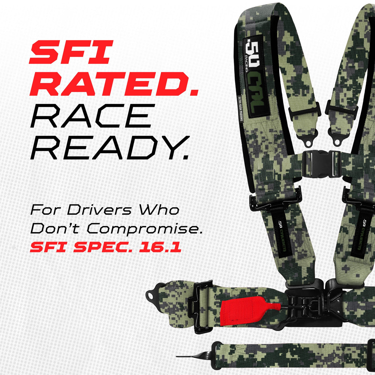 50 Cal SFI Approved 2" and  3" 5 point Harness, Racing Harness