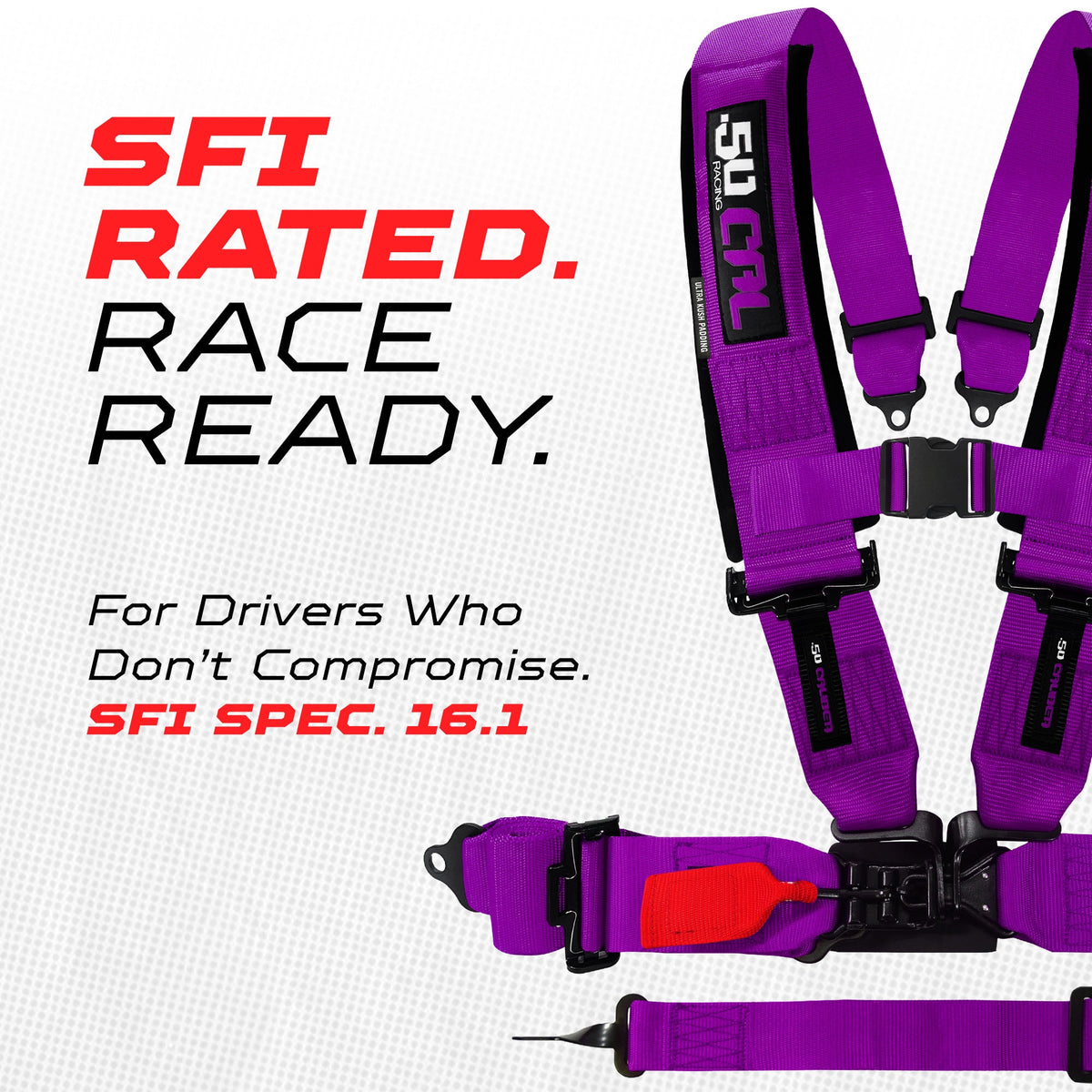 50 Cal SFI Approved 2" and  3" 5 point Harness, Racing Harness