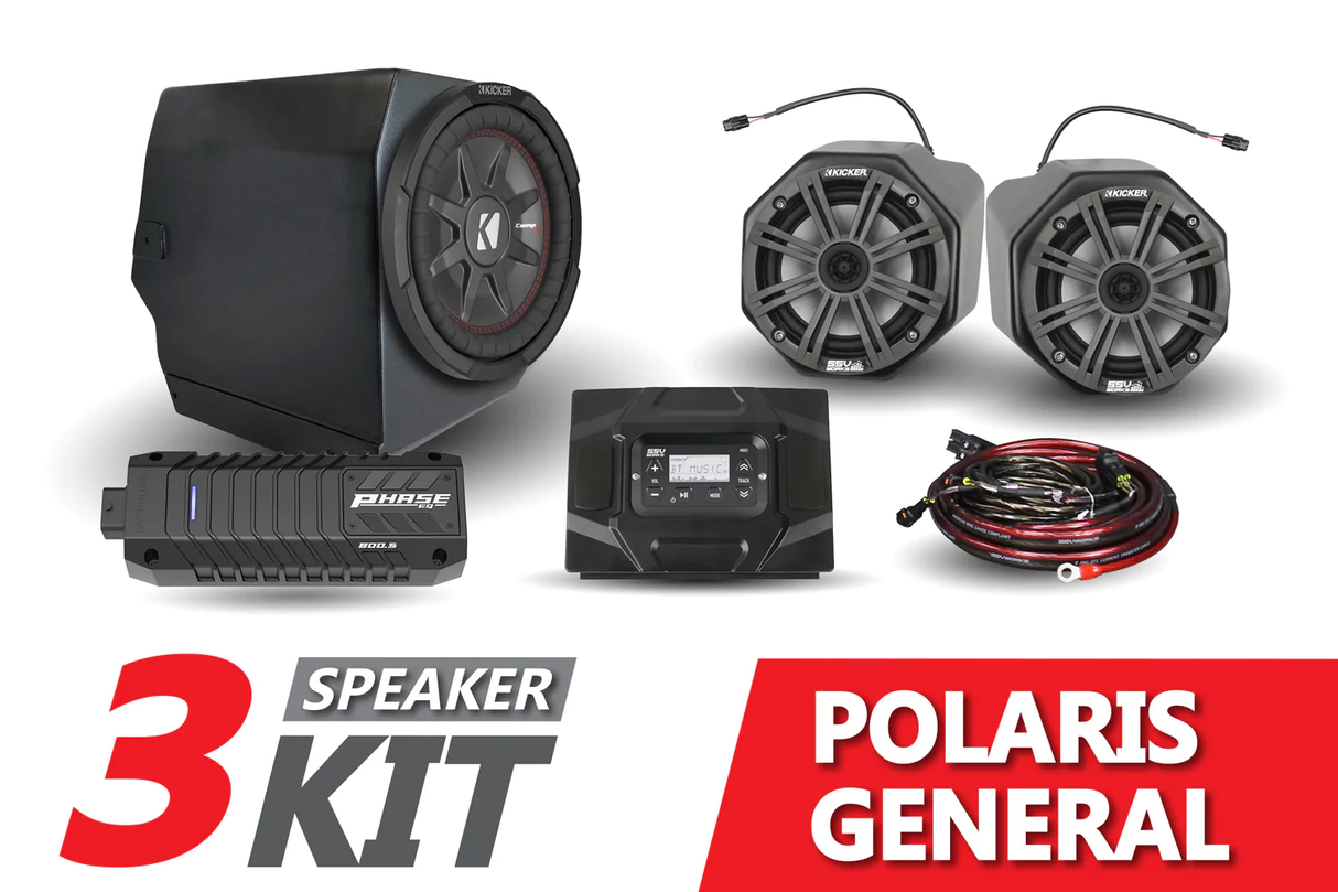 SSV Works Complete Kicker 3-Speaker Plug-&-Play System - 2016-2022 Polaris General